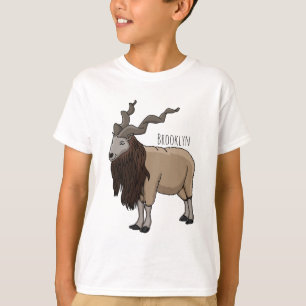 Camiseta Ilustração de desenho animado de cabra Markhor