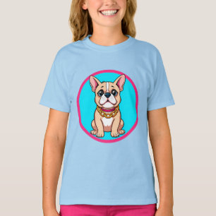 Camiseta Ilustração de desenho animado de cachorro feliz