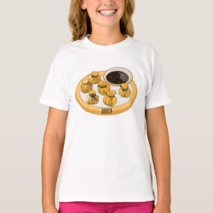 Camiseta Ilustração de desenho animado de camarão tailandês