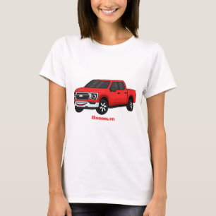 Camiseta Ilustração de desenho animado de caminhonete verme
