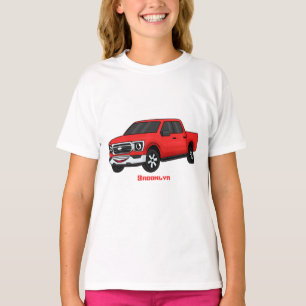 Camiseta Ilustração de desenho animado de caminhonete verme