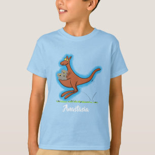 Camiseta Ilustração de desenho animado de canguru e coala