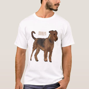 Camiseta Ilustração de desenho animado de cão Airedale terr