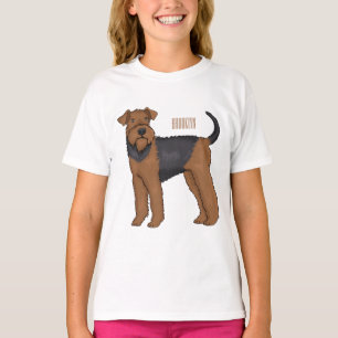 Camiseta Ilustração de desenho animado de cão Airedale terr