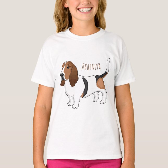 Camiseta Ilustração de desenho animado de cão de cão de cão (Frente)
