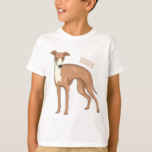 Camiseta Ilustração de desenho animado de cão Greyhound