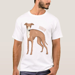 Camiseta Ilustração de desenho animado de cão Greyhound