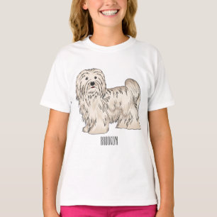 Camiseta Ilustração de desenho animado de cão Havanês
