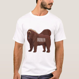Camiseta Ilustração de desenho animado de cão Mastiff Tibet