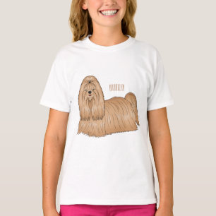 Camiseta Ilustração de desenho animado de cão Shih tzu de p