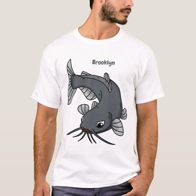 Camiseta Ilustração de desenho animado de catfish (Frente)