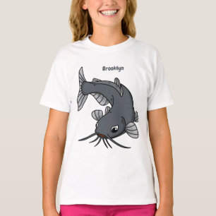 Camiseta Ilustração de desenho animado de catfish