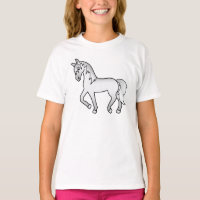 Ilustração de desenho animado de cavalo trotando c
