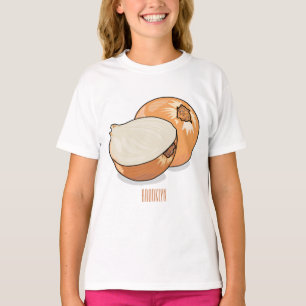 Camiseta Ilustração de desenho animado de cebola