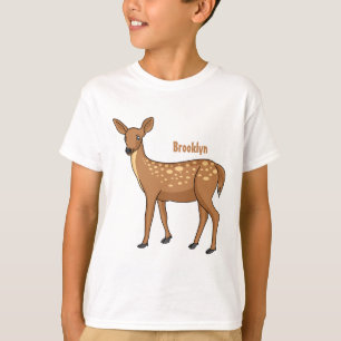 Camiseta Ilustração de desenho animado de cervo pintado