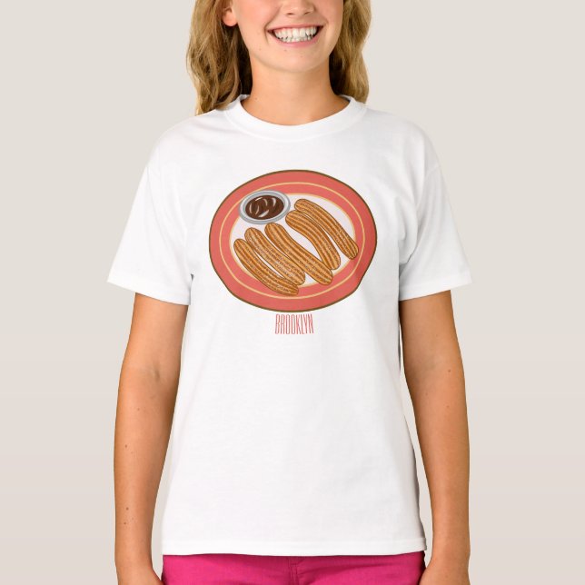 Camiseta Ilustração de desenho animado de Churro (Frente)