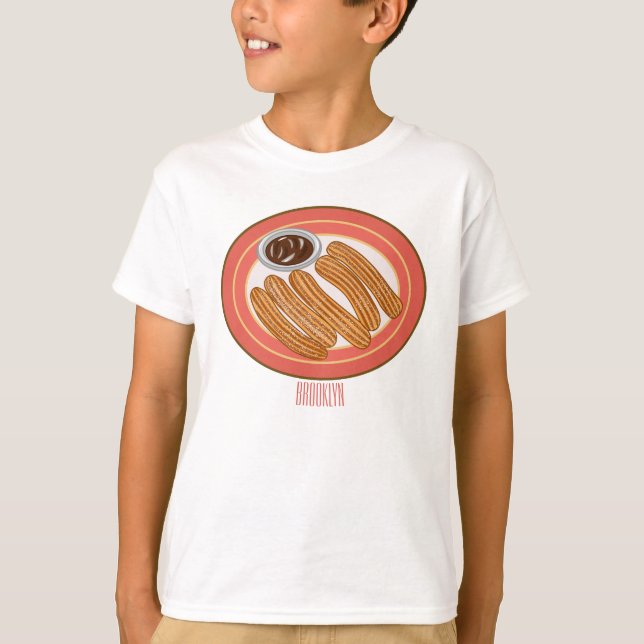 Camiseta Ilustração de desenho animado de Churro (Frente)
