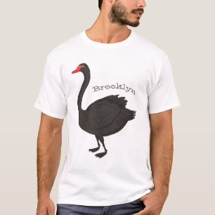 Camiseta Ilustração de desenho animado de cisne preto