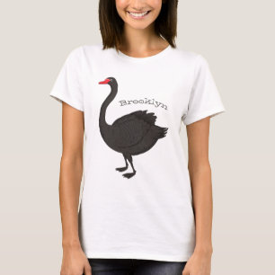Camiseta Ilustração de desenho animado de cisne preto