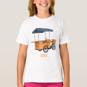 Camiseta Ilustração de desenho animado de comida de bicicle
