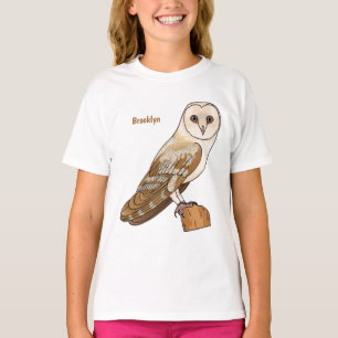 Camiseta ilustração de desenho animado de coruja de celeiro
