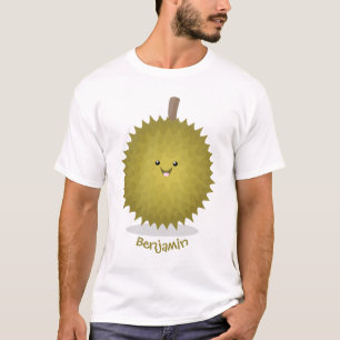 Camiseta Ilustração de desenho animado de duriano feliz