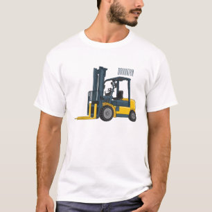 Camiseta Ilustração de desenho animado de empilhadeira