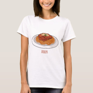 Camiseta Ilustração de desenho animado de espaguete