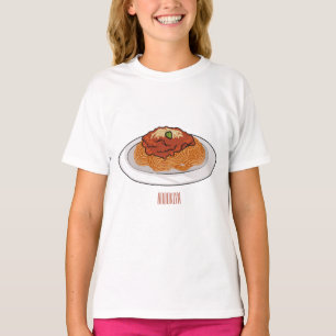 Camiseta Ilustração de desenho animado de espaguete
