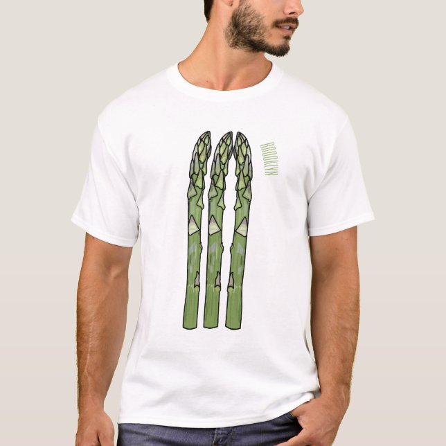 Camiseta Ilustração de desenho animado de espargos (Frente)