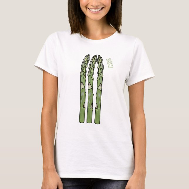 Camiseta Ilustração de desenho animado de espargos (Frente)