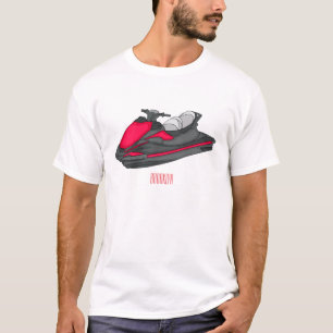 Camiseta Ilustração de desenho animado de esqui jet