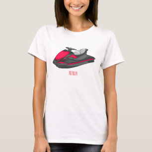 Camiseta Ilustração de desenho animado de esqui jet
