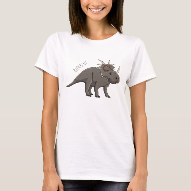 Camiseta Ilustração de desenho animado de estiracossauro (Frente)