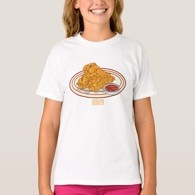 Camiseta Ilustração de desenho animado de frango desidratad (Frente)