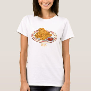 Camiseta Ilustração de desenho animado de frango desidratad