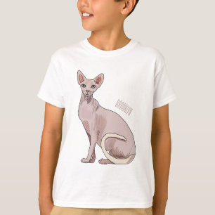 Camiseta Ilustração de desenho animado de gato esphynx