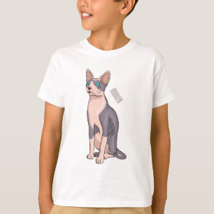 Camiseta Ilustração de desenho animado de gato esphynx
