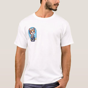 Camiseta Ilustração de desenho animado de gato malhado fofo
