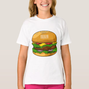 Camiseta Ilustração de desenho animado de hambúrguer