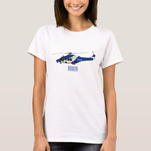 Camiseta Ilustração de desenho animado de helicóptero da po