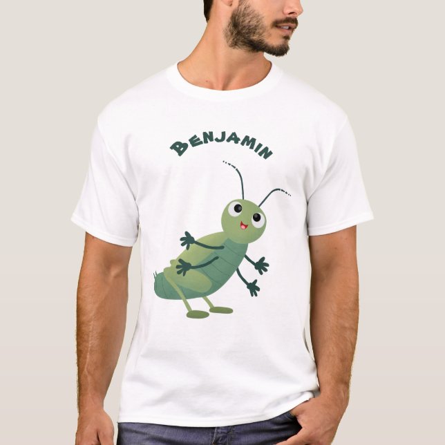 Camiseta Ilustração de desenho animado de insetos de críque (Frente)