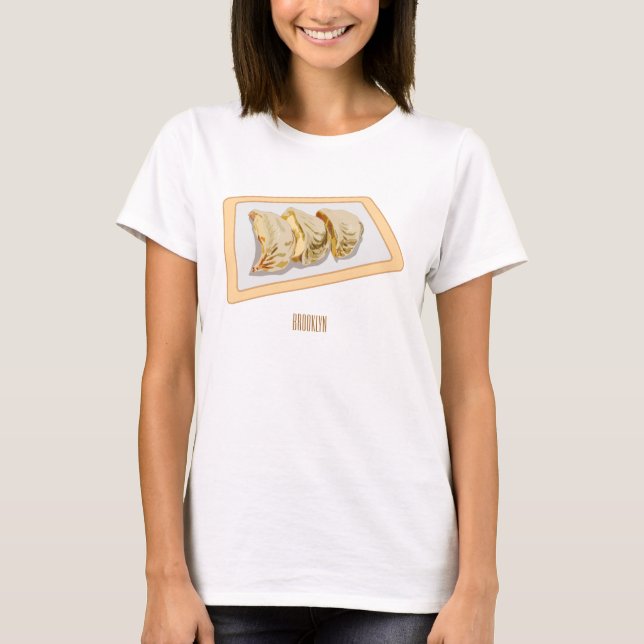 Camiseta Ilustração de desenho animado de Jiaozi / Chinês D (Frente)