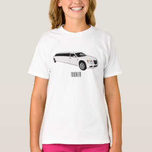 Camiseta ilustração de desenho animado de limusine