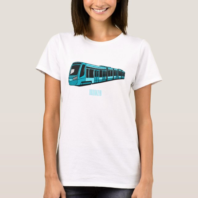 Camiseta Ilustração de desenho animado de locomotiva elétri (Frente)