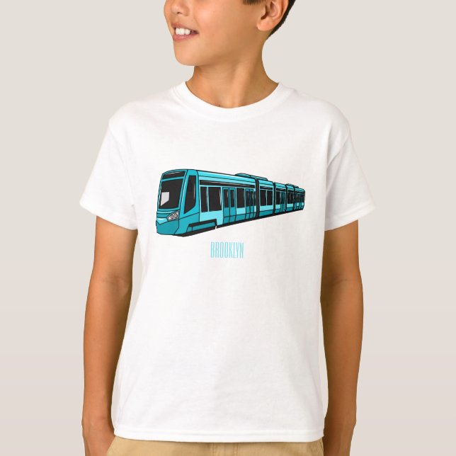 Camiseta Ilustração de desenho animado de locomotiva elétri (Frente)