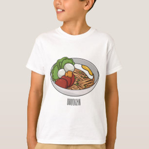Camiseta Ilustração de desenho animado de macarrão
