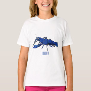 Camiseta Ilustração de desenho animado de marron azul