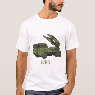 Camiseta Ilustração de desenho animado de mísseis militares