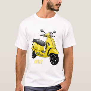 Camiseta Ilustração de desenho animado de motocicleta